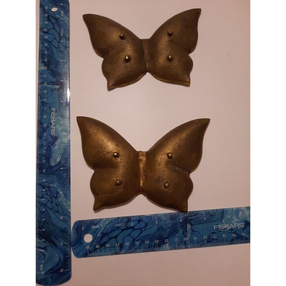 Vintage Cast Metal Butterfly Trinket Dish / Ashtray set of two - Picture 4 of 6